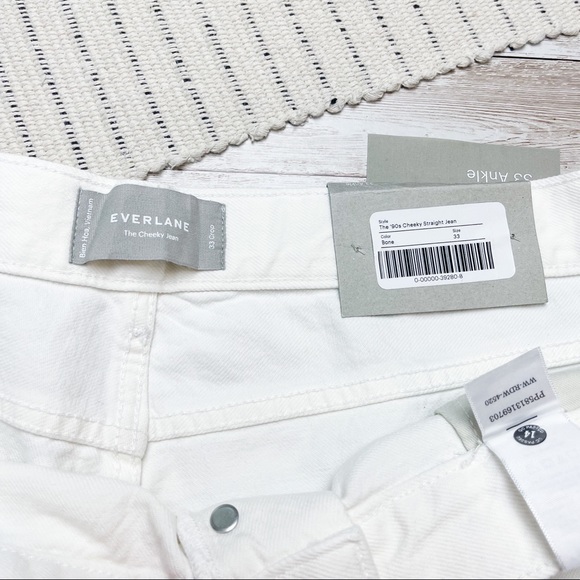 Everlane The 90’s Cheeky Jean White Bone High Rise 33 Ankle Crop Petite - Picture 3 of 8